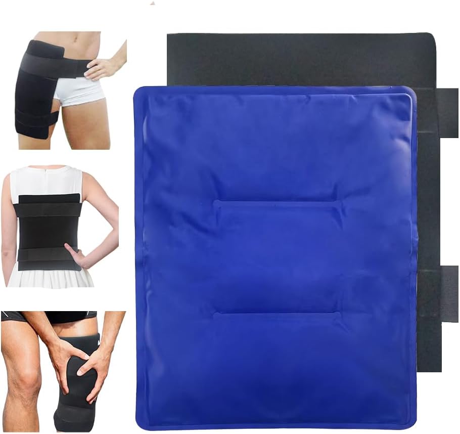 Gel Soft Flexible Ice Packs for Injuries - Reusable Freezer Cold Pack, Hot Cold Compress Therapy Cooling Gel Pad Wrap for Hombro, Hip, Knee, Back, Leg, Lesiones, Hinchazón, Brujas, Cirugía - 11" x 14"