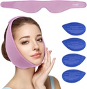 NUEVAS Dientes de Sabiduría Ice Pack Head Wrap for Face Oral Surgery, Jaw Ice Pack for Face with 4 Hot Cold Gel Pack for TMJ, Tooth Extraction, Tonsillectomy Recovery - Purple