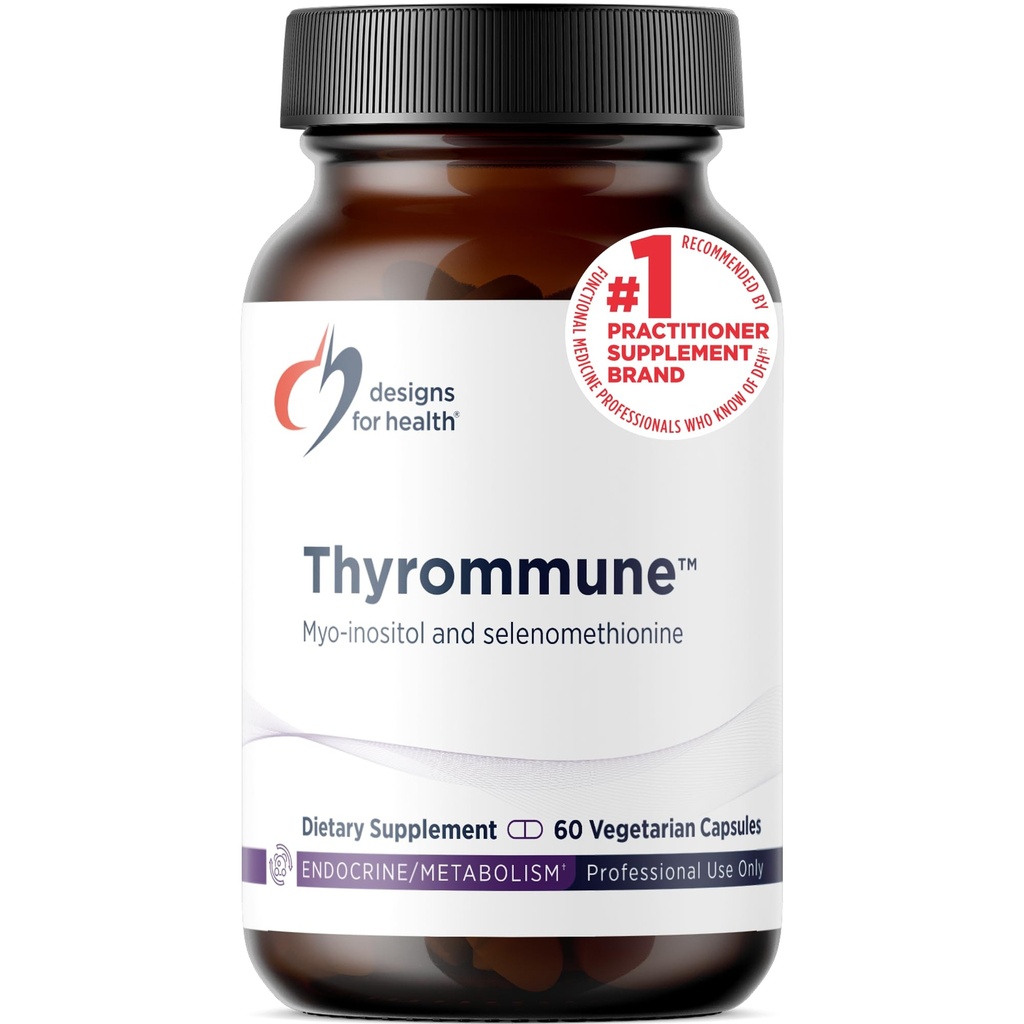 Diseños para la tiromona de salud - Suplemento de soporte para tiroides con selenio (selenomethionina) + Myo-Inositol - Vegan &amp; Gluten-Free (60 cápsulas)