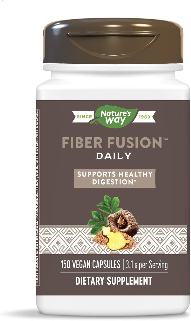 Fusión de fibra diaria de la naturaleza, 3.1 g por por porción, 150 cápsulas, paquete de 3