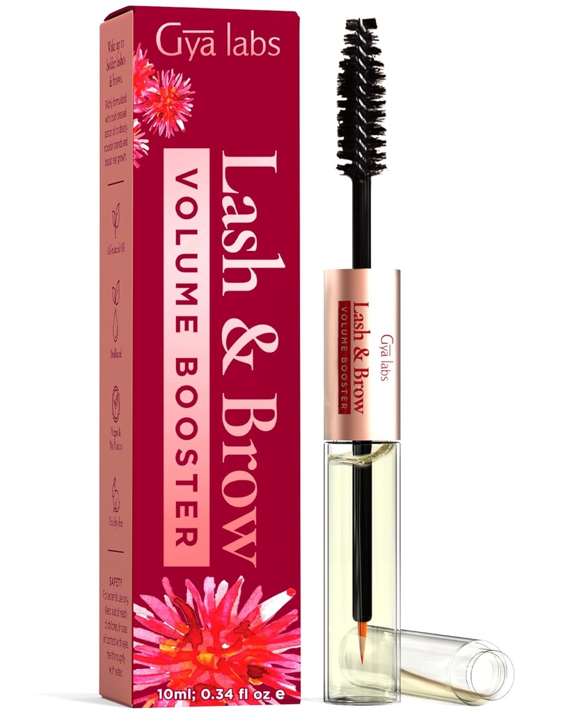 Gya Labs Lash and Brow Oil - 100% Puro Natual Orgánica Castor Oil Eyelash & Eyebrow Serum para Cuerdas " de aspecto completo (0.34 Fl Oz)