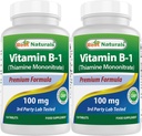 Mejores Naturales Vitamina B1 como Mononitario de Thiamine 100 mg 120 Tablas (120 Cuenta (Pack de 2))