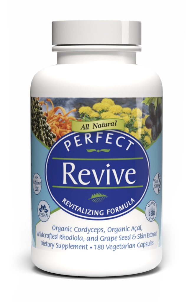 Suplementos perfectos – Revección perfecta de Acai – 180 cápsulas – Acai orgánico, Cordyceps, Extracto de semillas de uva " Rosea de Rhodiola