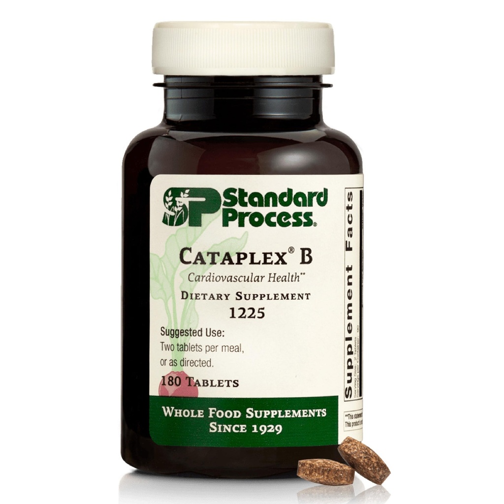 Standard Process Cataplex B - Nervous System & Heart Health Supplement - Contains B Vitamins for Energy Support - Supports Energy Metabolism - Non-Dairy " Non-Soy - 180 Tablets (90 Servings)