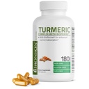Curcumina Turmérica Bronson con BioPerine - Soporte Conjunto Premium de Alta Potencia con Curcuminoides Estandarizados 95% - Capsules no GMO con Pepper Negro - 180 Con