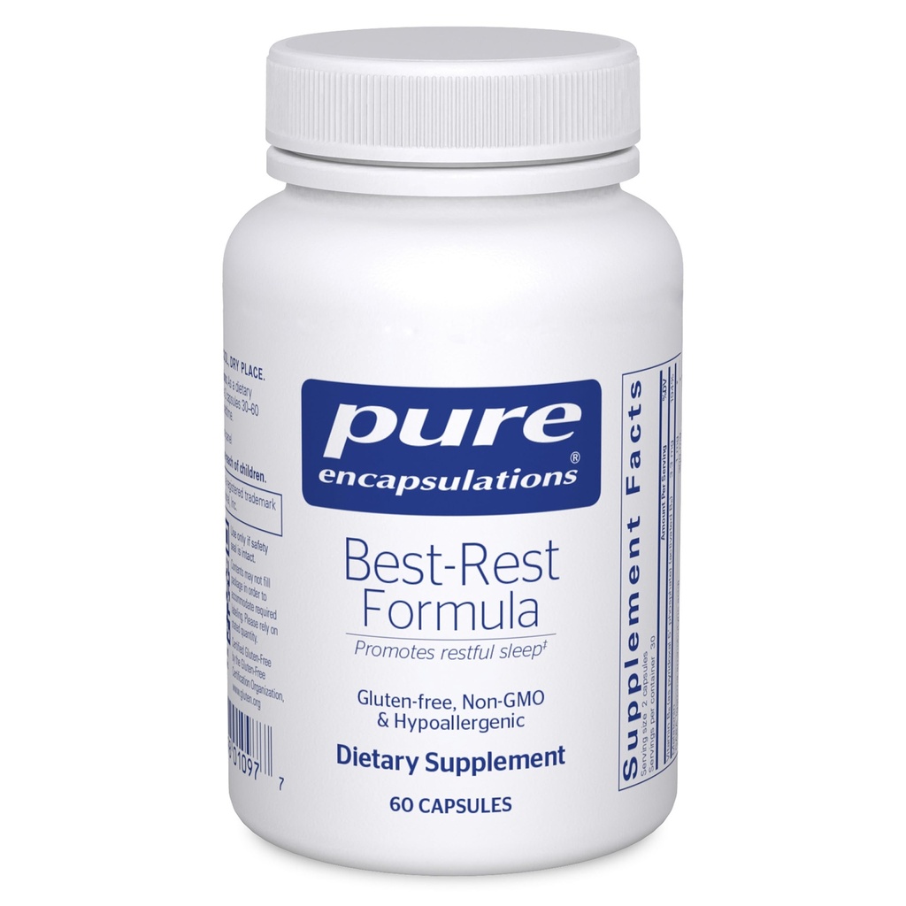 Pure Encapsulations Best-Rest Formula - Supports Restful Sleep - for Relaxation - Restful Sleep Supplement - Non-GMO & Vegan - 60 cápsulas