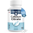 Citrato de calcio Freeda – suplemento de fuerza de hueso vegano Kosher – soporta la densidad de huesos y la función muscular – Calcio 1000 mg por ser – No hay vitamina D agregada – (100 tabletas)