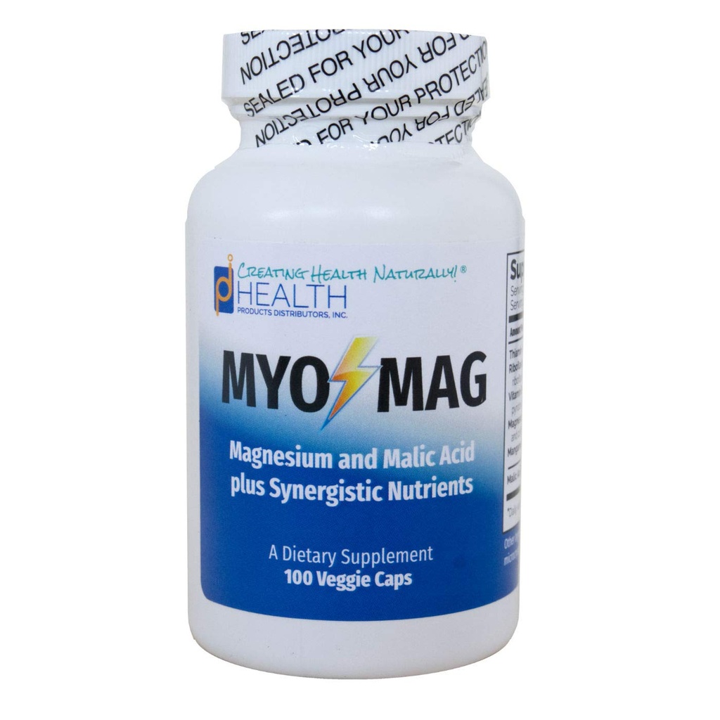 MYO-MAG – Magnesium Energy Enhancer (100 caps) – Synergistic Magnesium and Malic Acid Formula with Coenzyme B Vitamins (B1, B2, B6) – Apoya la Producción Energética, Metabolismo, Muscles, Enzyme Systems