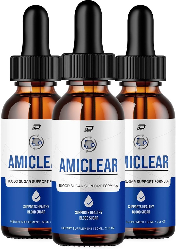 Caídas Amiclear Fórmula saludable - Suplemento dietético gotas líquidas Amiclear de fuerza extra, semillas de uva, gotas amiclear Comentarios (3 Pack - 180 ML)