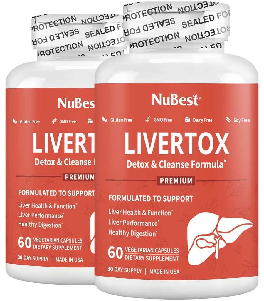 LiverTox - Advanced Liver Detox " Cleanse Formula - Herbal Liver Support with Milk Thistle, Turmeric, Artichoke, Dandelion, Beet " Zinc Helps Liver Function " Digestion ⋅ Pack 2