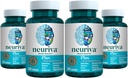 NEURIVA Más suplemento de cerebro para memoria, concentración + función cognitiva con test clínico fosfatidilserina y neurofactor, VIT B6 & B12, 30 cápsulas (4 paquete)