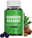 Candida Cleanse, Candida y Detox Support Gummies, 10-in-1 Advanced Formula with Black Walnut, PAU D'Arco & Wormwood, Non-GMO 60 Gummies