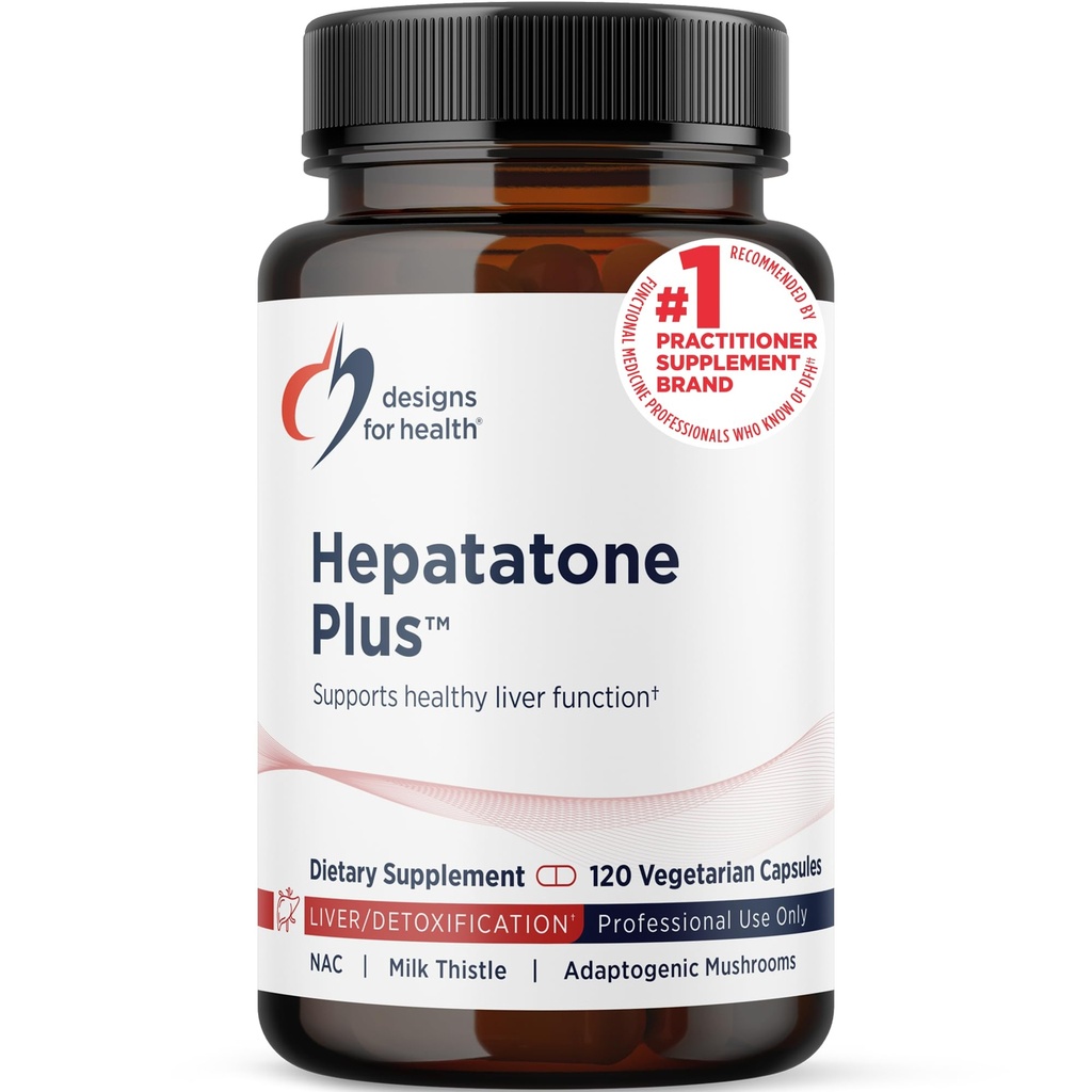 Diseños para el soporte para el hígado de salud Capsules - Hepatatone Plus con cardo de leche, NAC, Schisandra - Mushroom Extractos para el soporte de limpieza + inmunológico - Suplemento de desintoxicación para hombres + mujeres (120 cápsulas)