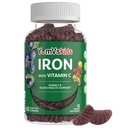Suplemento de hierro para niños – 5 mg Gummies para niños con vitamina C – Gummies de gran consumo sabor de la uva – apoya la salud inmunitaria " Ayuda con la deficiencia de hierro – Vegan, Kosher, Non-GMO – 60 Conde