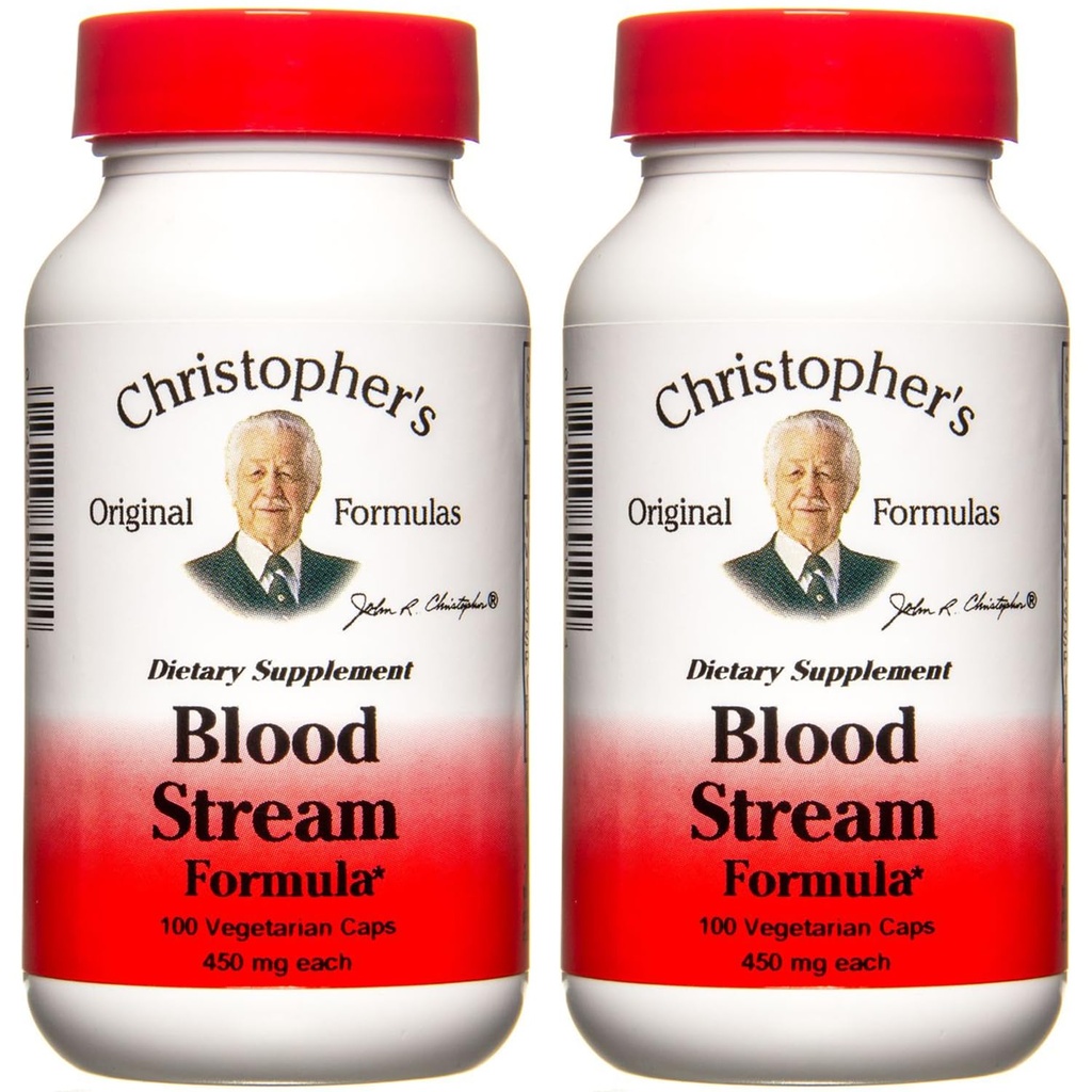 Fórmulas Originales de Christopher Blood Stream Formula - Suplementos de Circulación de Sangre - Soporta Elasticity Vein, Clean &amp; Pure Bloodstream - Pack of 2