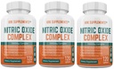 3 Botellas Nitric Oxide Complex 3500mg Por Serving L-Arginine HCL AAKG AKG Alpha Ketoglutarate Citrulline Malate 360 cápsulas totales