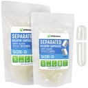 XPRS Nutra Gelatin Tamaño 0 Cápsulas separadas - 500 Contar Cápsulas vacías Separadas en bolsas - Tamaño 0 Píldoras de gelatina - Cápsulas de gel vacías para relleno de suplementos DIY