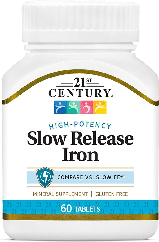 21st Century Slow Release Iron Tablets - 60 ct, Pack of 5 - Packaging Mayo Vary