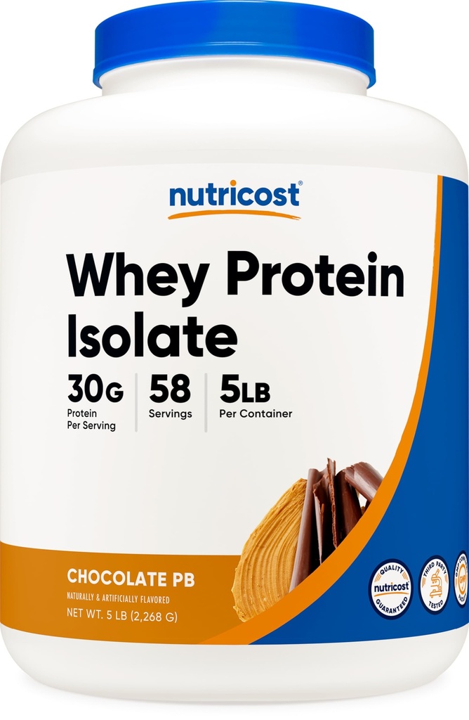 Nutricost Whey Protein Isolate (Chocolate Peanut Butter, 5 libras) Protein Powder