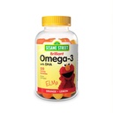 Sesame Street Omega 3 Gummies for Kids, 50 mg de Omega-3 por Gummy, 4 Month Supply, No Fishy Aftertaste, Shellfish Free Supplement, Brain & Eye Support, 120 Gummies