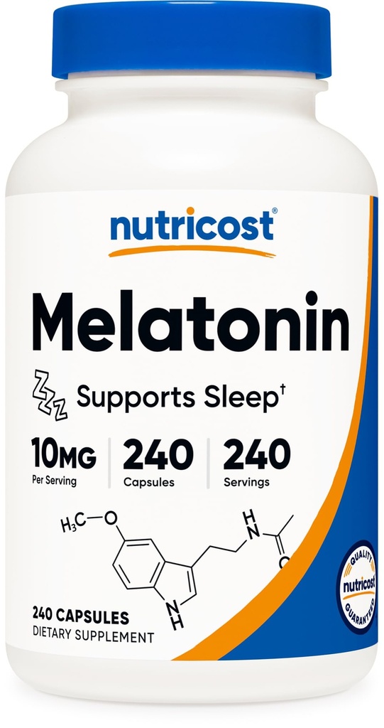 Nutricost Melatonin 10mg, 240 cápsulas, sin gluten