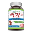 Pure Naturals Red Yeast Rice 1200 Mg per Serving, 240 Capsules Suplemento ← No-GMO TEN Gluten Free TEN Made in USA