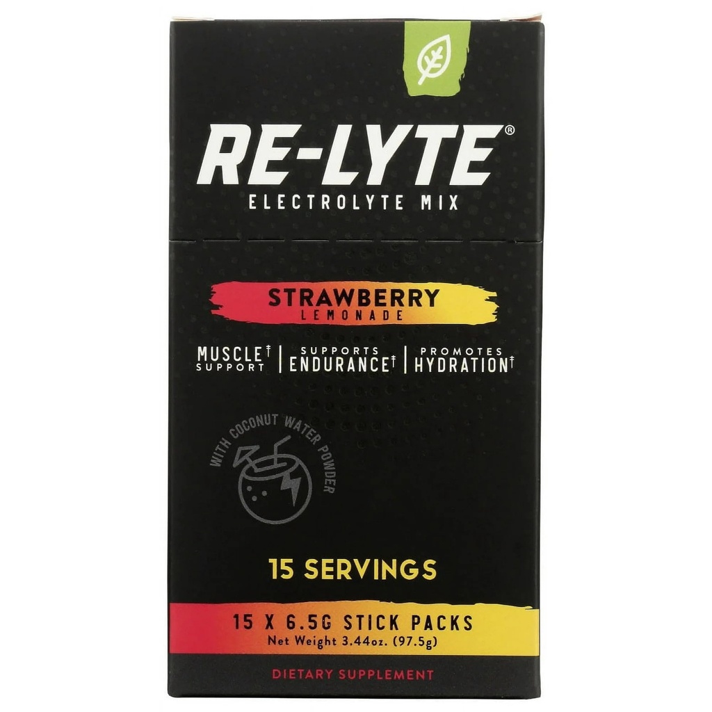 Re-Lyte Electrolyte Drink Mix Strawberry Lemonade 15 Servings Packets 3.44 oz.