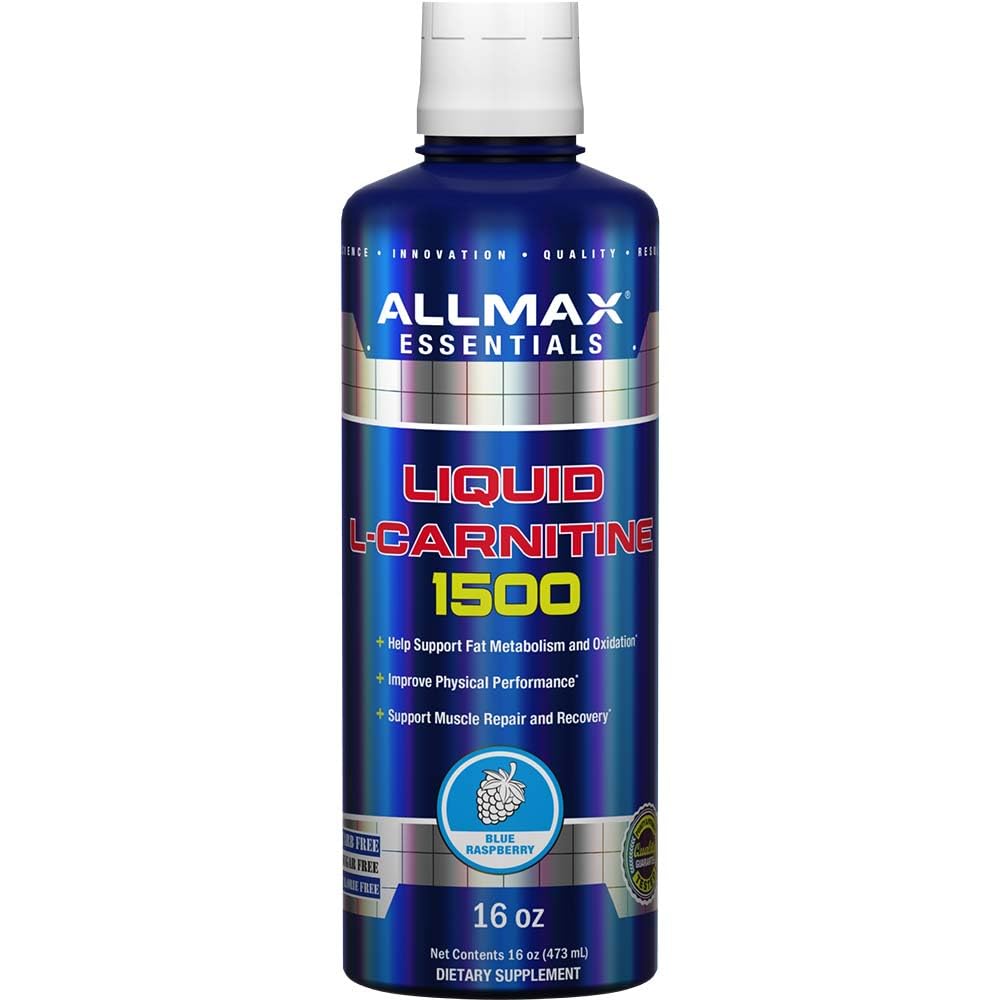ALLMAX Nutrición L-Carnitina L líquido 1500, Fresa Azul, 16 oz (473 ml)