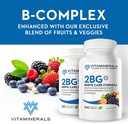Vitaminerales 2BG+TM B Complejo Immune Soporte Complejo Alto Potency B  durable Fruits &amp; Veggies Blend  durable 120 Veggie caps