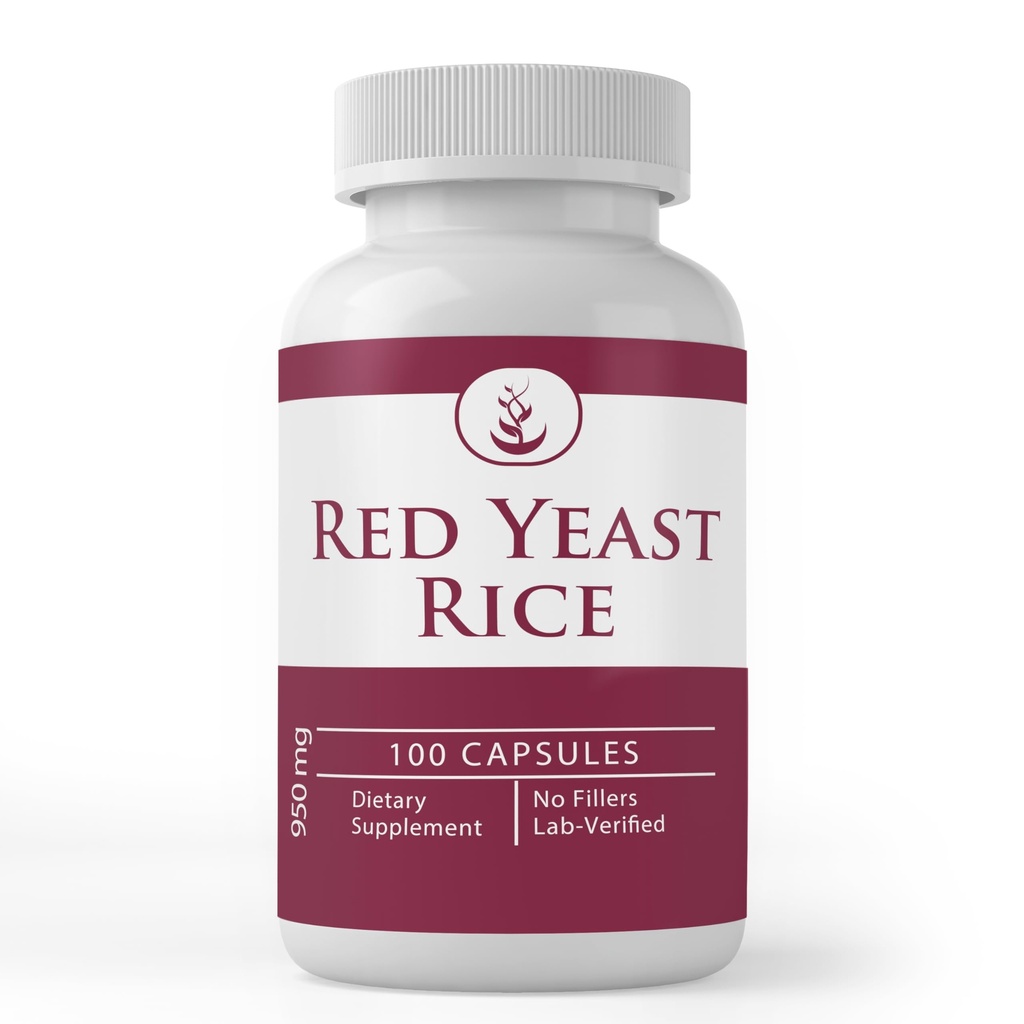 PURE ORIGINAL INGREDIENTES Red Yeast Rice Extract, (100 cápsulas) Siempre puro, sin aditivos ni artillería, Lab Verified