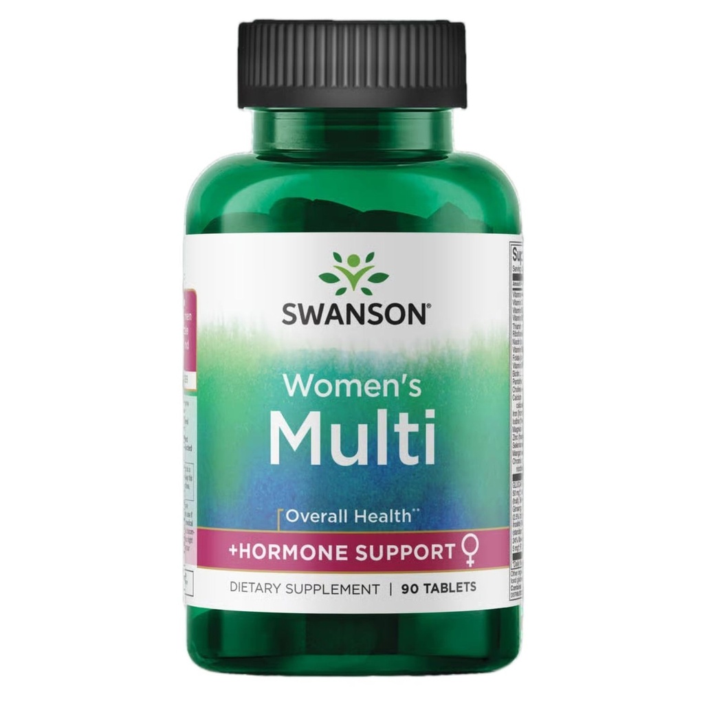 Swanson Multi Women's Prime Multivitamin Multimineral Energy Immune Hormone Balance Bienestar Salud Suplemento 90 Tablets (Tabs)