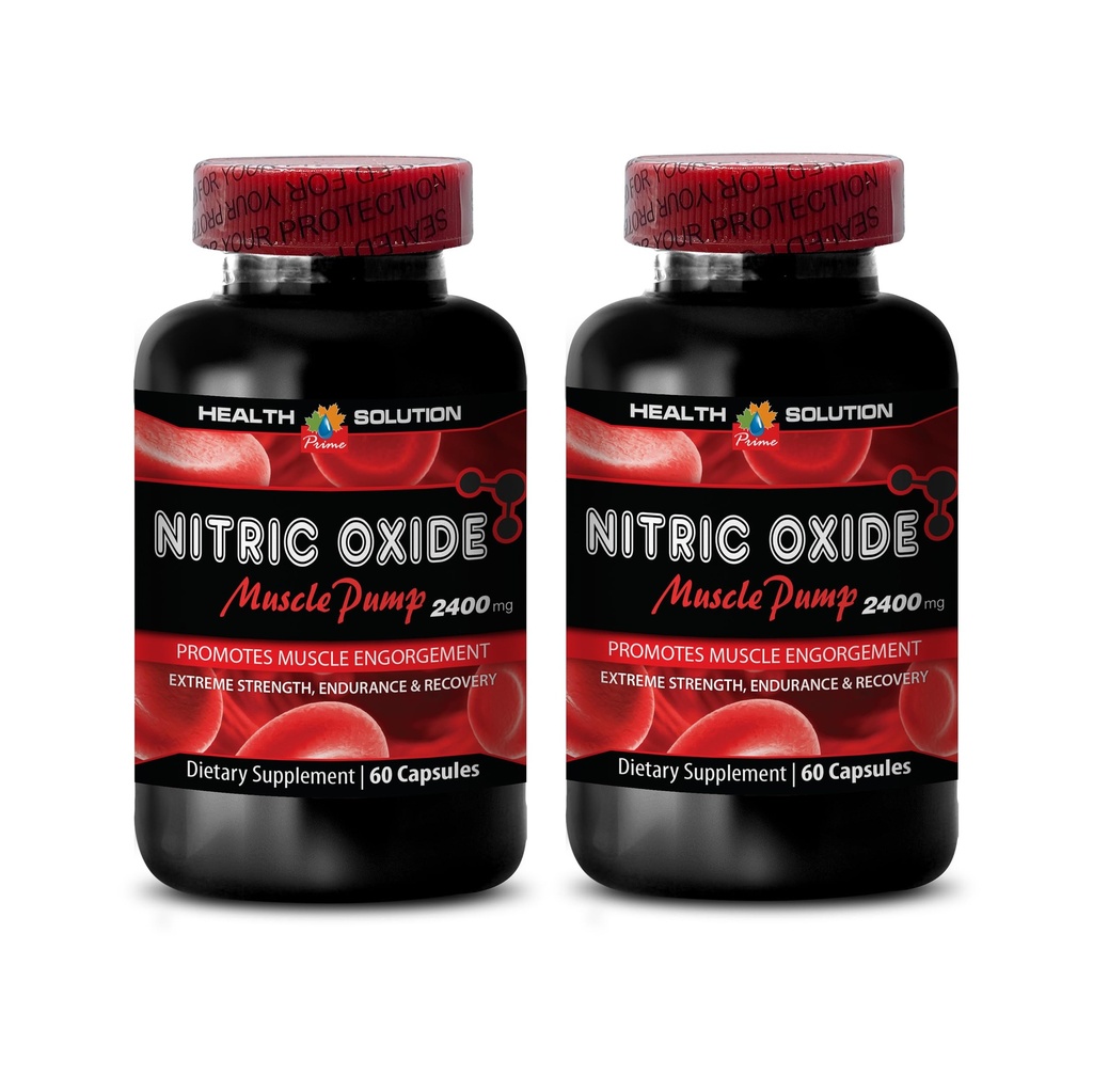 Boost Nitric Oxide - Nitric Oxide 2400mg Muscle Pump, Extreme Strength - Suplementos de óxido nítrico, Suplementos de bomba muscular para hombres y mujeres, píldoras de entrenamiento para hombres, crecimiento muscular - 2 Bot 120 cápsulas