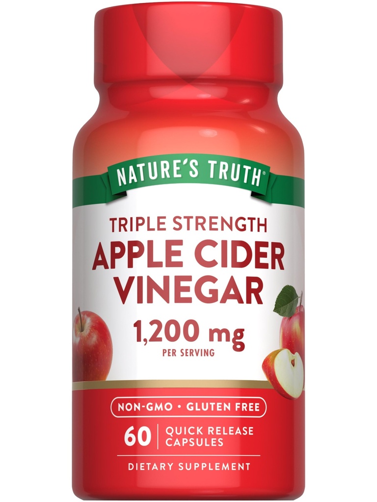 La verdad de la naturaleza Manzana vinagre capsules Silencioso 1200mg Silencio Quick Release Pills Silencio No Gluten Suplemento gratuito
