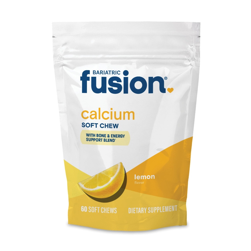 Bariatric Fusion Bariatric Calcium Supplement Chews ← Calcium Citrate con Vitamina D3 Bariatric Vitamina ← Sugar Free Chewable ← 500mg ← Lemon ← 60 Con