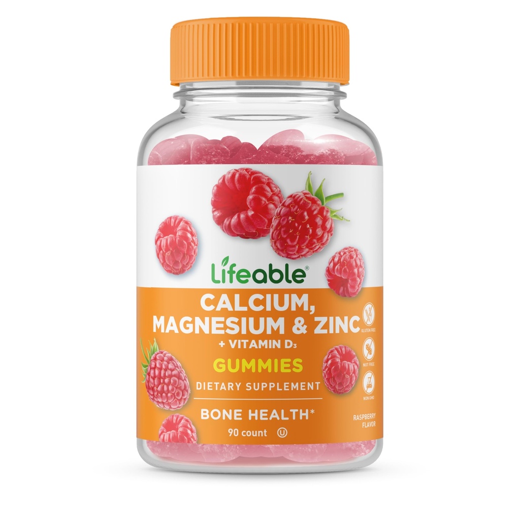 Magnesio de calcio vital Zinc con vitamina D3 Gummies TENIDO Gran Tazing Calcium Magnesium Zinc D3 Suplemento Silencio para la salud del diente y el hueso TENIDO Gummies de calcio para adultos TEN 90 Gummies