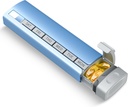 Organizador de píldoras de viaje semanal, 1 hora al día ,Aleación de aluminio Premium de actualización Caja de píldoras diarias 7 días, caja de plumas metálicas portátiles, cargador de píldoras lindo para mantener vitaminas, medicamentos, píldoras, suplementos (lue)
