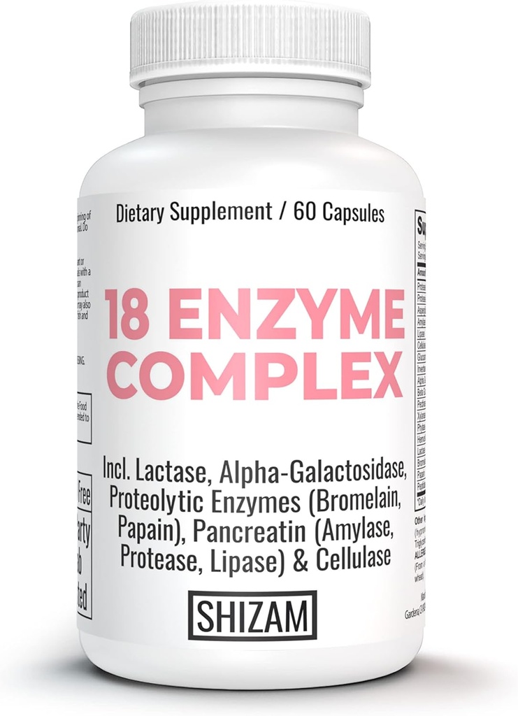 Postbióticos Digestive Enzyme-s w Lactose Alpha-Galactosidase Pancreatic Amylase Lipase Protease Cellulase Bromelain Papain TEN Capsules Pills ANTE Diarrhea Constipation Bloating Relief Supplement-stipation