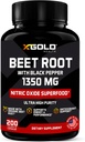 Orgánica Beet Beet Beet Capsules 1350 mg 200 Veggie caps Superfood Nitric Oxide Strongest Premium Suplemento Natural Nitrates TEN Black Pepper for Best Benefits TEN NO-GMO, > Libre de gluten en EE.UU.