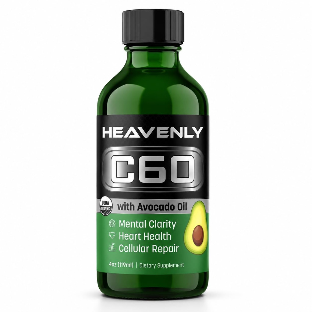 HNP Labs C60 Avocado Aceite Frío Presionado Orgánico - Energía Boost, Claridad Mental, Envejecimiento Natural y Rendimiento - 99,99% Sublimatado C60 USA Made Organic Avocado Oil – GMP Certified for Safety