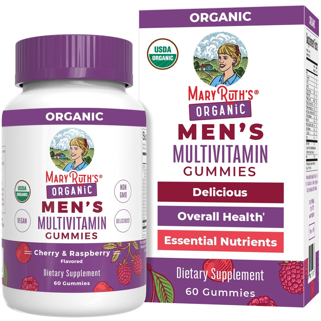MaryRuth Organics Mens Vitamin Gummy ← USDA ← Vegan ← Daily Multivitamins for Immune Support ← Non-GMO Silencio Gluten Free ← 60 Count