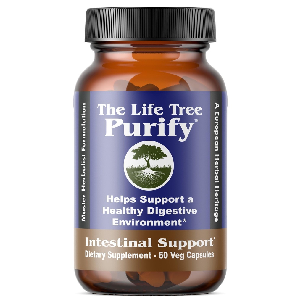 Purify - Certified Organic Advanced Intestinal Support and Microbial Cleanse for Humans and Pets - Contiene no Wormwood - 60 Veg Capsule Formulation.