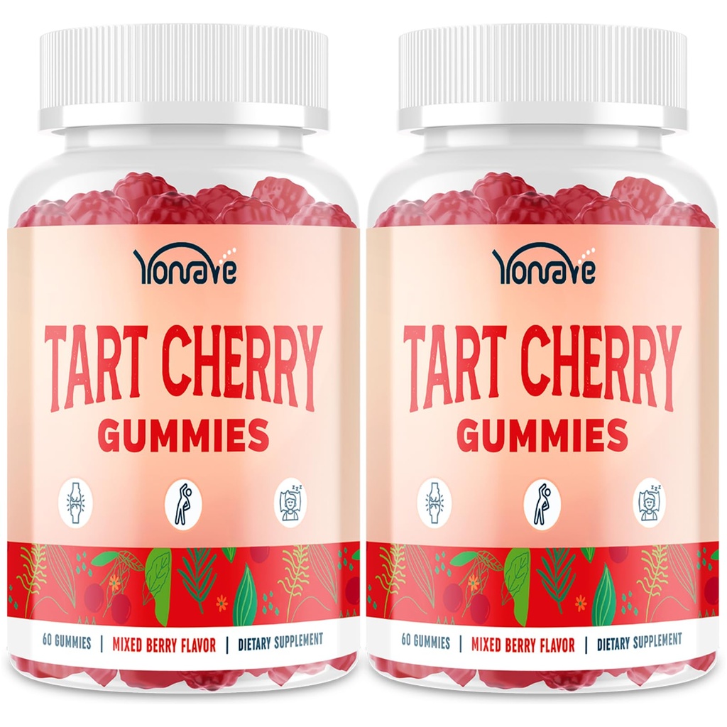 3300mg Tart Cherry Gummies for Uric Acid Cleanse, Sleep, Gout, Joint " Kidney Support – Tart Cherry Extract with Celery Seed, Melatonin, Vitamina C – Detox " Antioxidante – Mixed Berry Flavor, 120 Conde