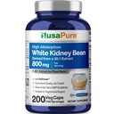 NusaPure White Kidney Beans 30:1 Extracto, 800 mg Equivalente a 24.000 mg 200 cápsulas Vegan - Bioperina - (Vegan, No GMO)