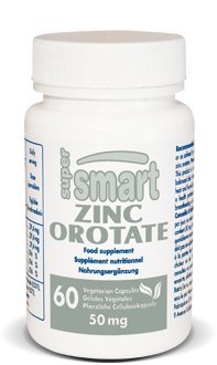 Supersmart - Zinc Orotate Suplemento 100mg por día (Formación Mejorada) - Immune Support - Energía &amp; Metabolismo Booster - Mild Acne Pills - Skin Health ← Non-GMO & Gluten Free - 60 cápsulas vegetarianas