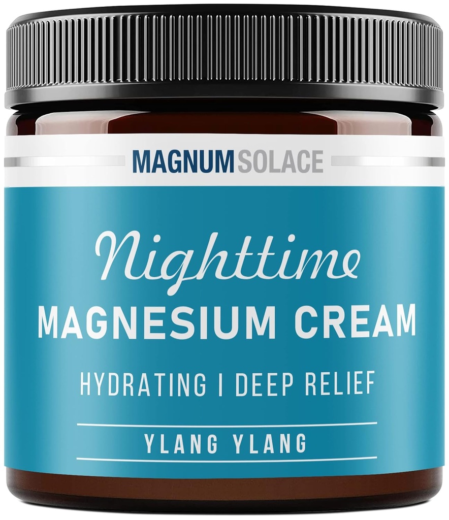Loción de magnesio – Crema de magnesio de noche – Aplicar a las piernas, los brazos o el tópico - Cloruro de magnesio tópico – EE.UU. Hecho y seguro para niños (Ylang Ylang)