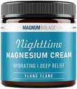 Loción de magnesio – Crema de magnesio de noche – Aplicar a las piernas, los brazos o el tópico - Cloruro de magnesio tópico – EE.UU. Hecho y seguro para niños (Ylang Ylang)