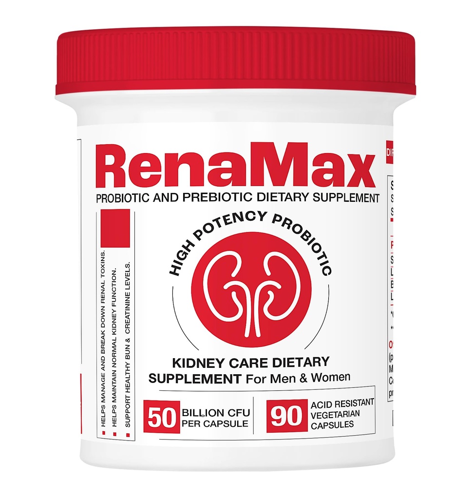 Capsule Kidney Restores " Kidney Care Supplement - Probiotic " Prebiotic Supplement to Support Normal Kidney Function - 50 Billion CFU per Capsule - Made in U.S.A (90 Caps (1 Pack))