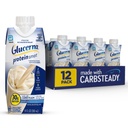 Glucerna Protein Smart Diabetes Care Shake, Vanilla, Diabetic Meal Replacement to Support Blood Sugar Management, 30g Protein, 150 Calories, Listo para beber, 11-fl-oz Bottle, 12 Pack