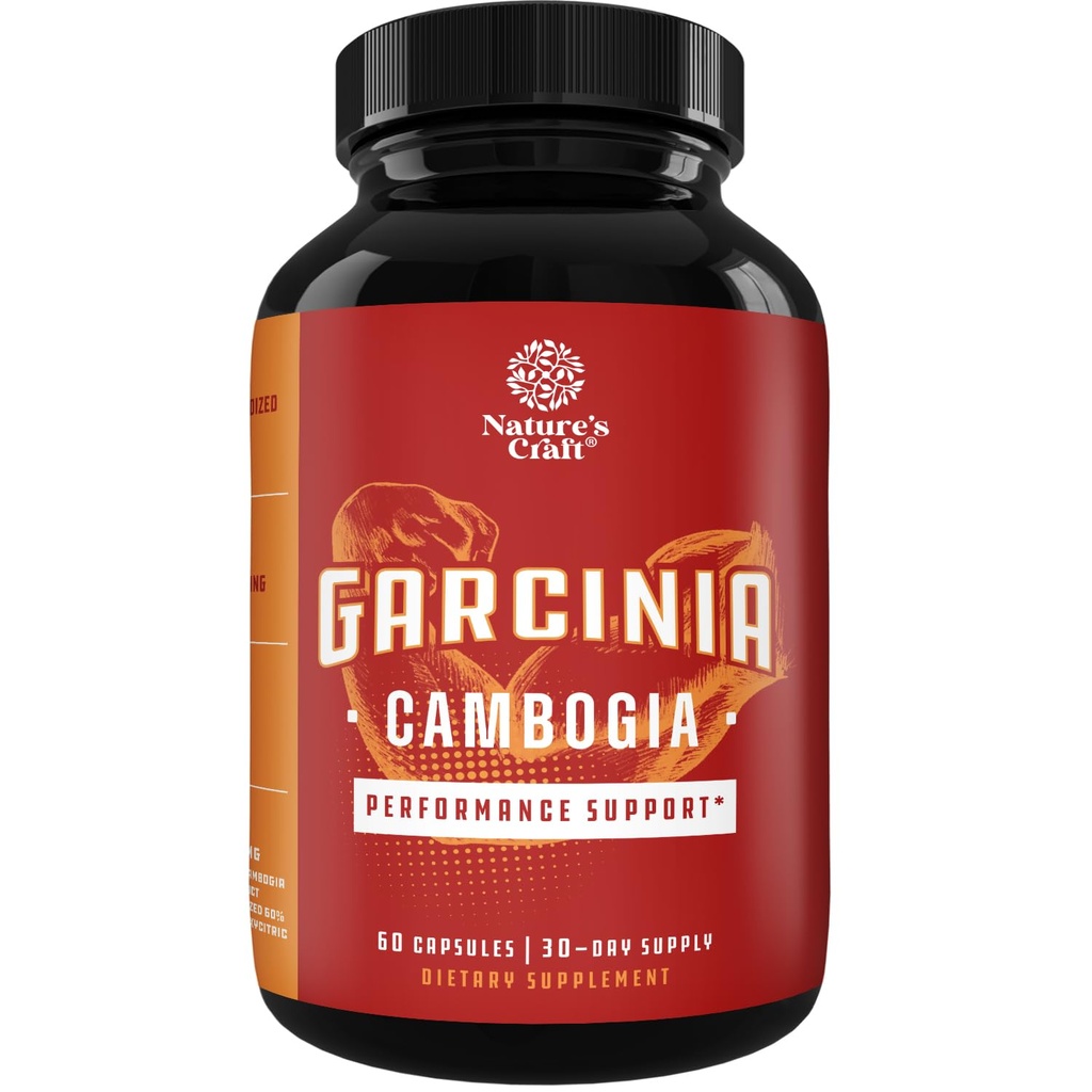 Fuerte Garcinia Cambogia Extracto cápsulas con 60% HCA - Garcinia no estimulante Garcinia Cambogia Weight Pérdida Suplemento con ácido hidroxicítrico " Cromo para el equilibrio, energía " Metabolismo Soporte - 60 Cuenta