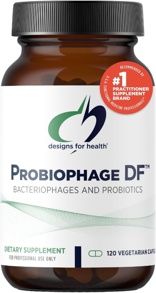 Diseños para Probiofogo de Salud DF - Bacteriophage Prebiótico + Suplemento Probiótico - Probióticos para la Digestión + Soporte Inmunitario - Dairy Free Pre and Pro Biotics in Delayed Release Capsules (120 Conde)